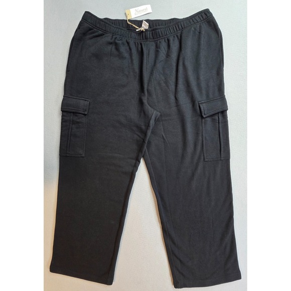 Bass Pro Natural Reflections Womens XXL‎ Cotton Cargo Pants Black Pockets - Picture 1 of 8